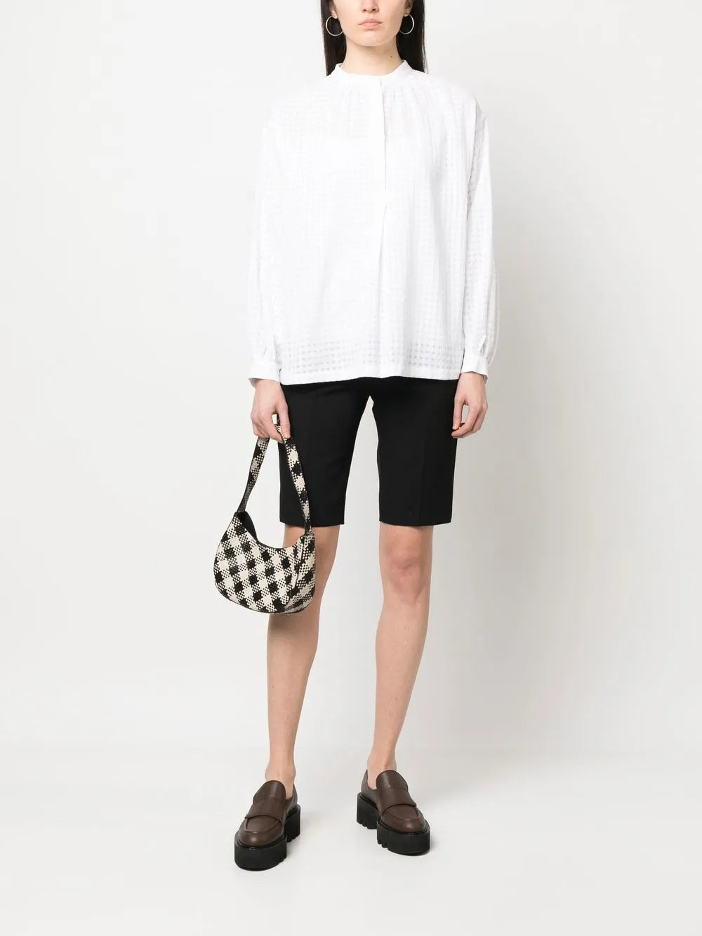 Flora Tartan-Check Cotton Blouse