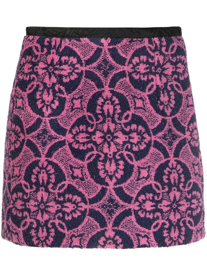 Patterned Jacquard Miniskirt