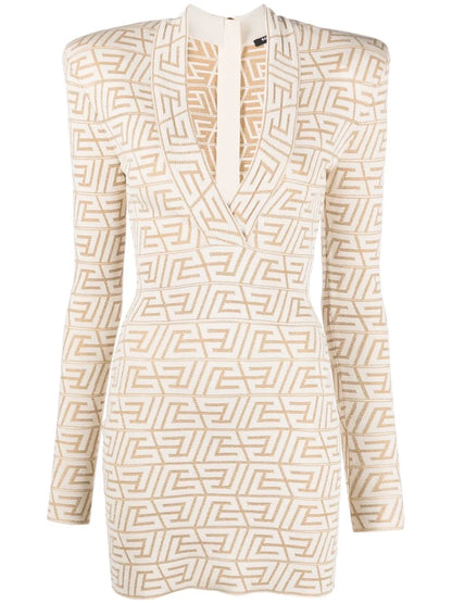 Monogram-Jacquard Mini Dress