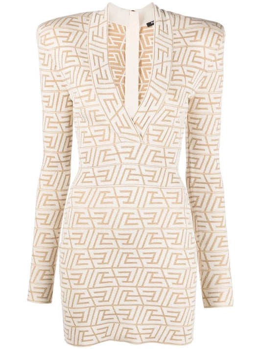 Monogram-Jacquard Mini Dress