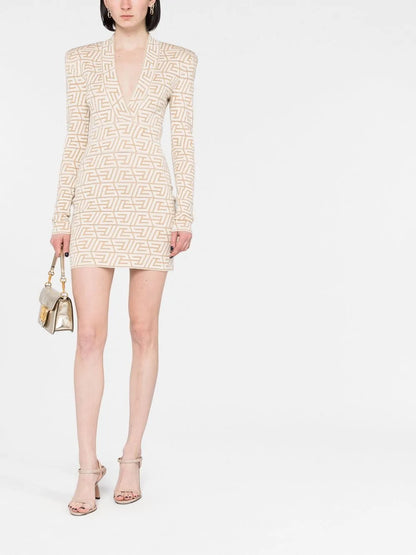 Monogram-Jacquard Mini Dress