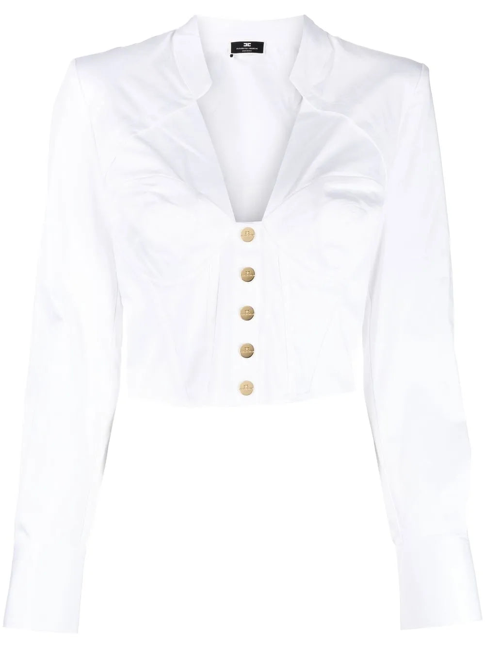 Button-Front V-Neck Shirt
