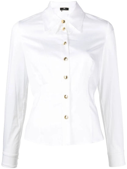 Backless Button-Front Shirt