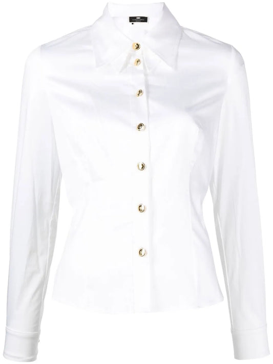 Backless Button-Front Shirt