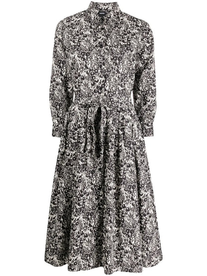 Graphic-Print Long-Sleeve Shirtdress