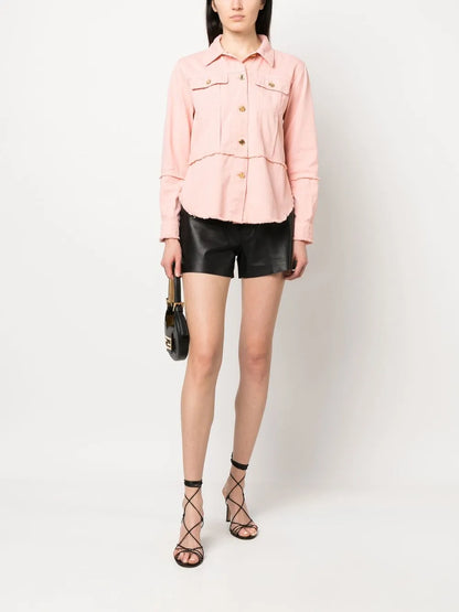 Button-Front Denim Shirt