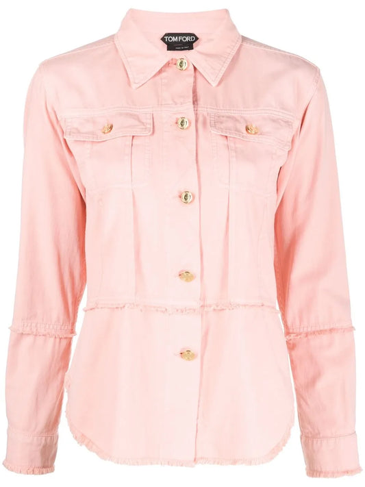 Button-Front Denim Shirt