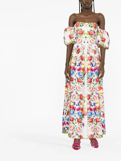 Juliet Off-Shoulder Puff-Sleeve Dress