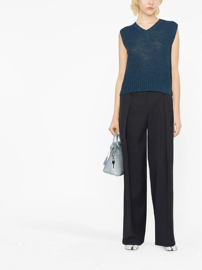 Basket-Weave Sleeveless Sweatshirt