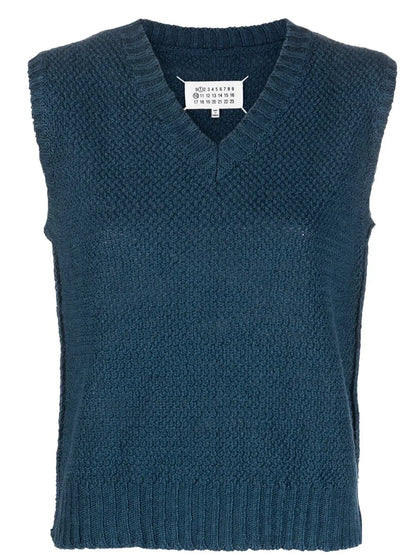 Basket-Weave Sleeveless Sweatshirt