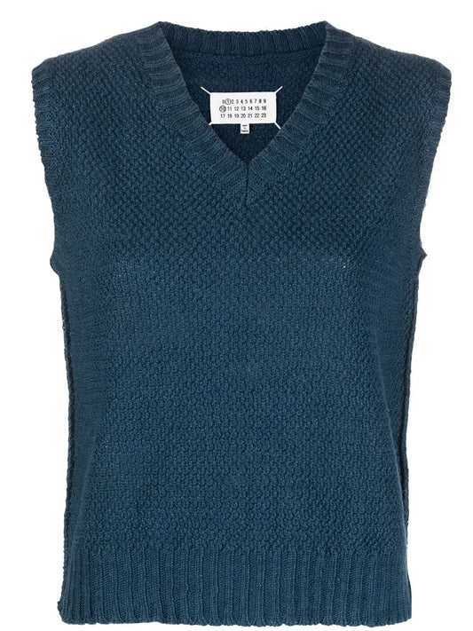 Basket-Weave Sleeveless Sweatshirt