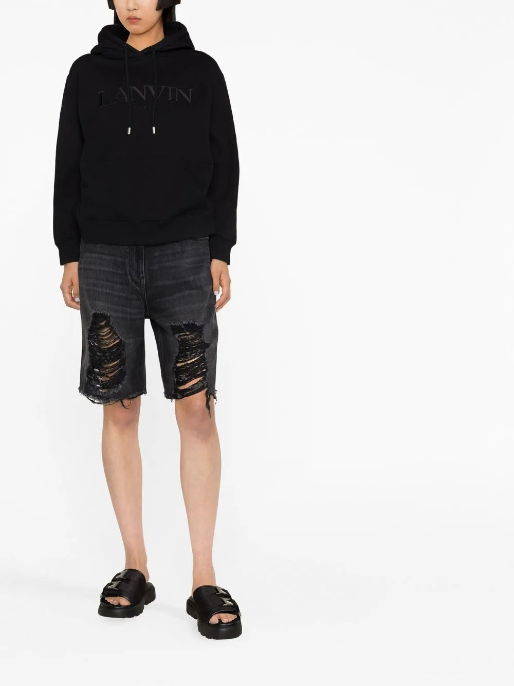 Logo-Print Drawstring Hoodie