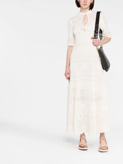 Memphis Pointelle-Knit Maxi Dress