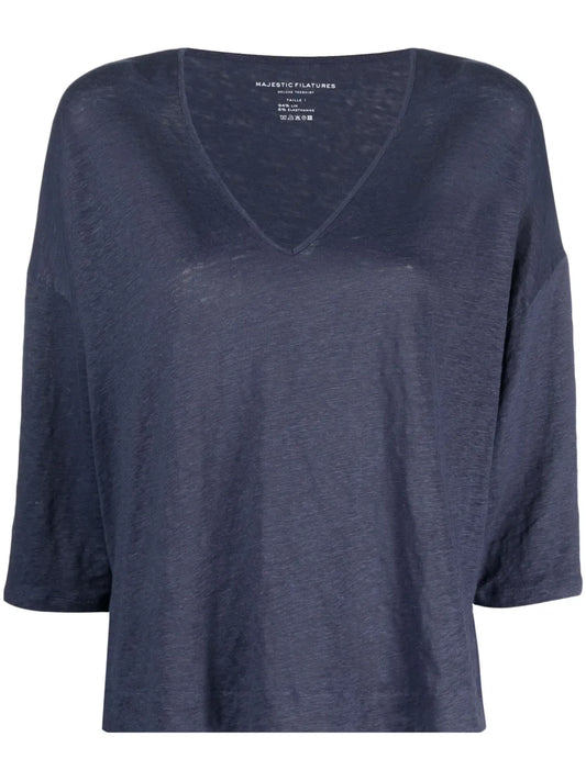 V-Neck Three-Quarter Sleeved Top