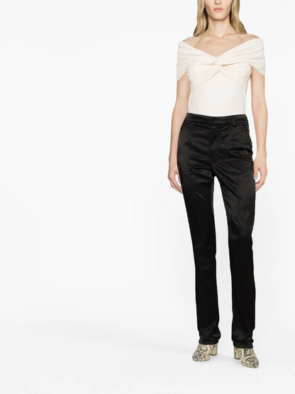 Satin Slim-Cut Trousers