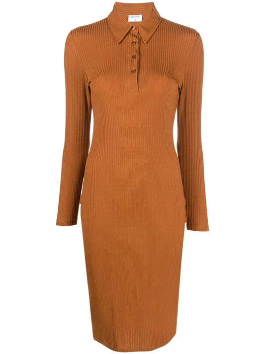 Ribbed Jersey Polo Dress