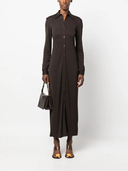 Button-Up Jersey Shirtdress