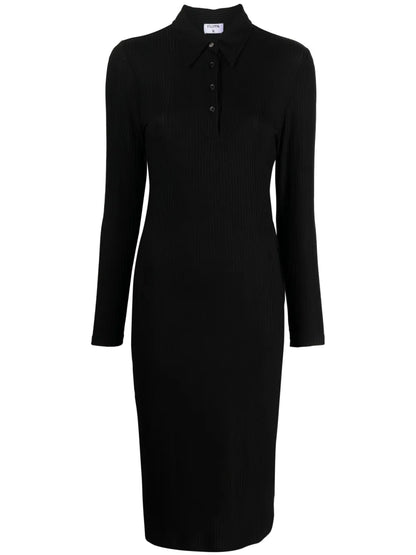 Ribbed Jersey Polo Dress