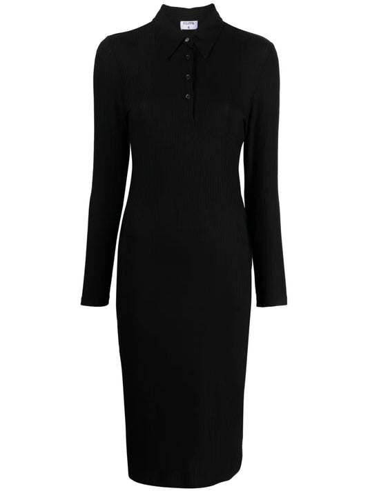 Ribbed Jersey Polo Dress