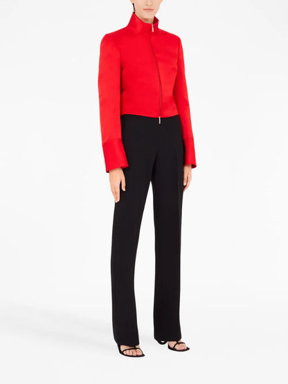 Straight-Leg Pleated Trousers