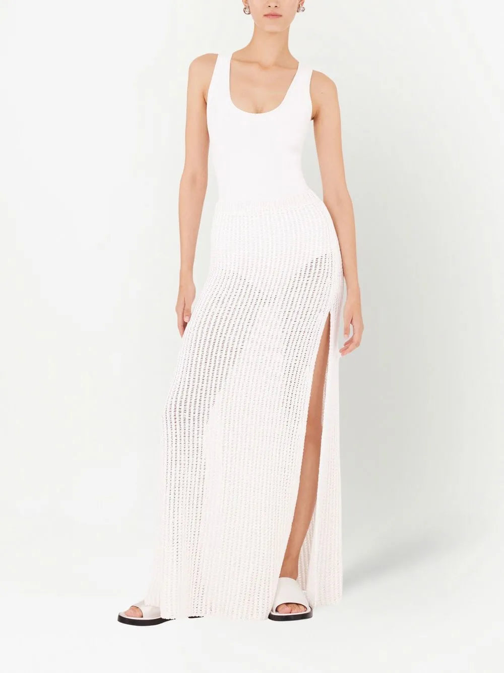 Side-Slit Knit Skirt