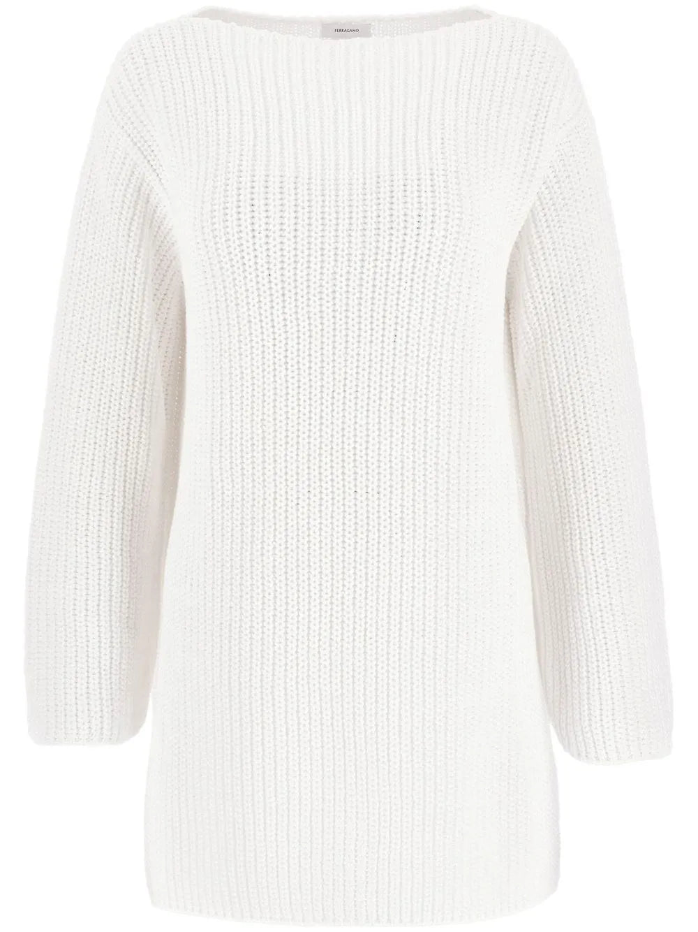 Side-Slit Ribbed-Knit Jumper