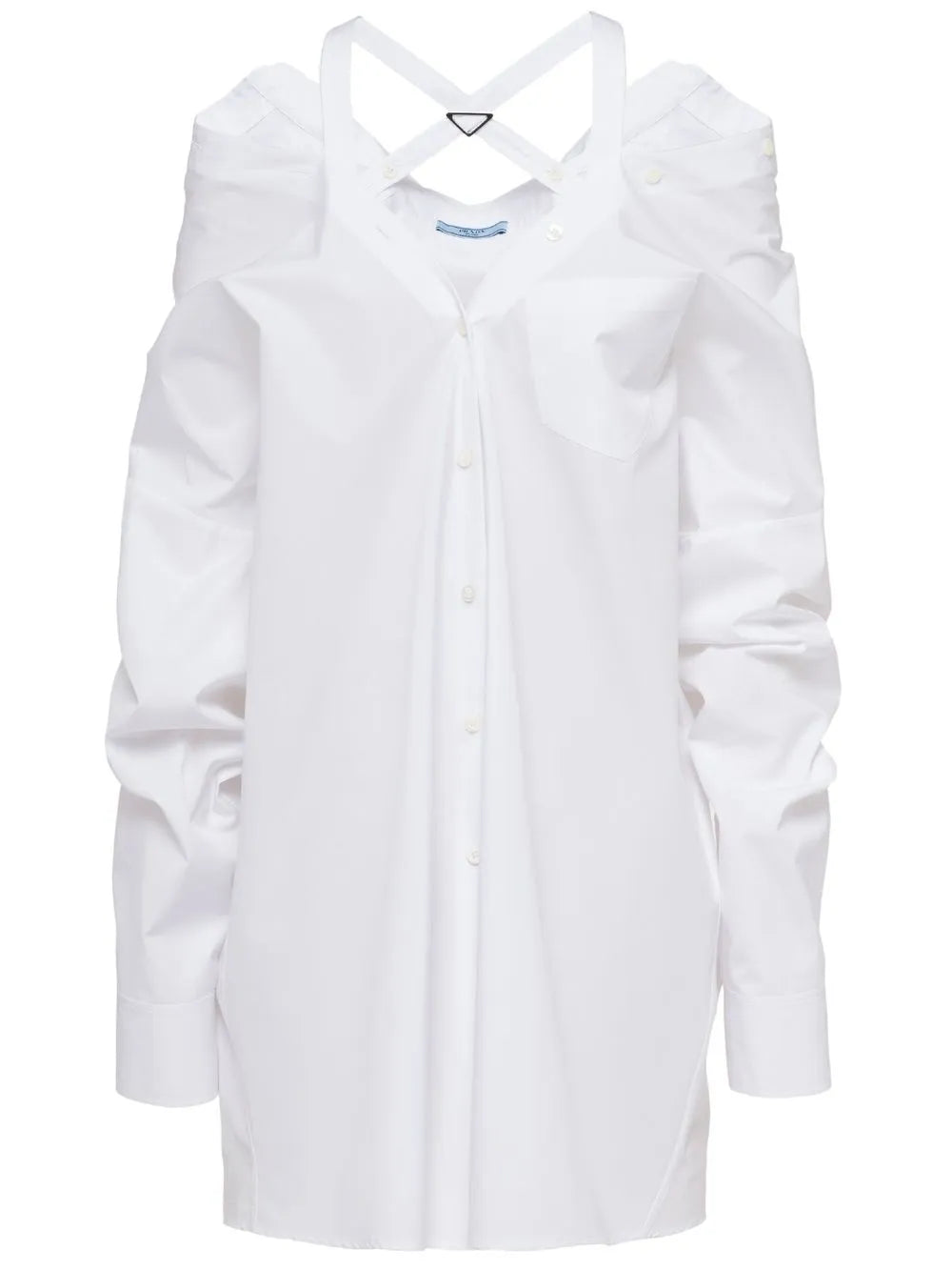 Off-Shoulder Cotton Shirt Dress