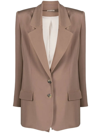 Notched-Lapel Single-Breasted Blazer