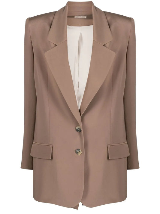 Notched-Lapel Single-Breasted Blazer