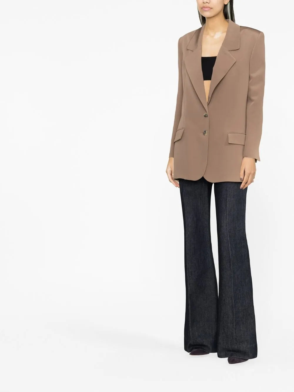 Notched-Lapel Single-Breasted Blazer
