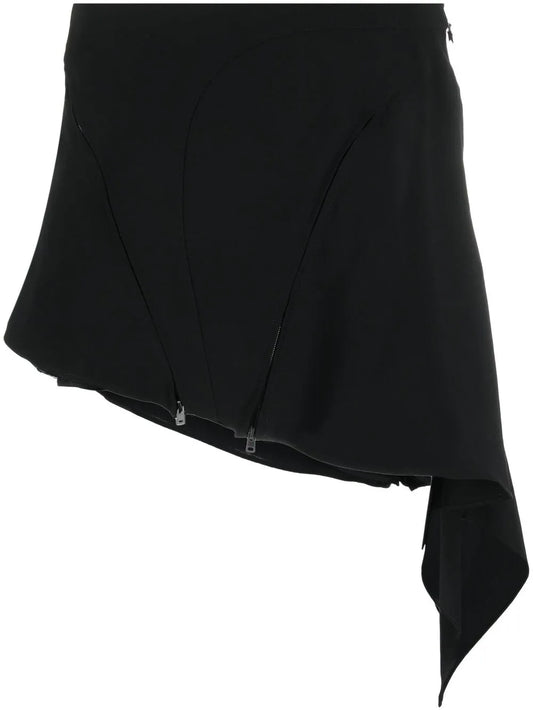 Asymmetric Draped Miniskirt