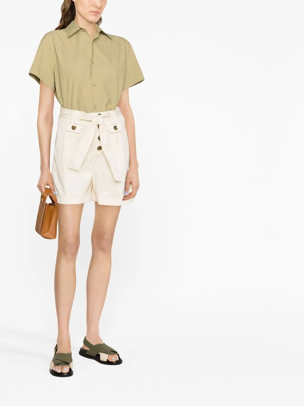Tied-Waist Cotton Shorts