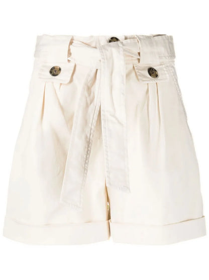 Tied-Waist Cotton Shorts