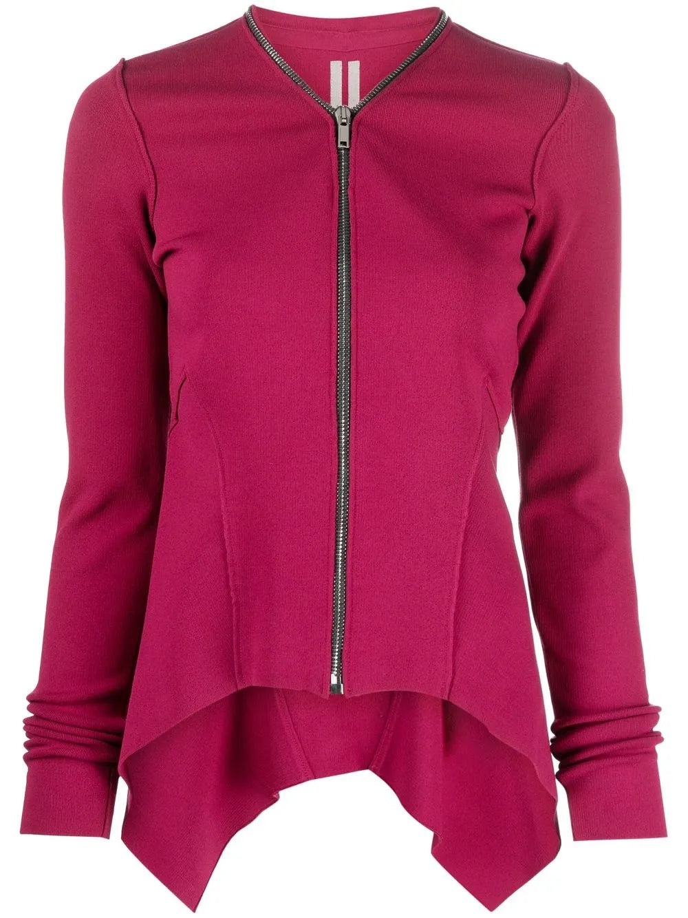 Handkerchief-Hem Zip-Up Jacket