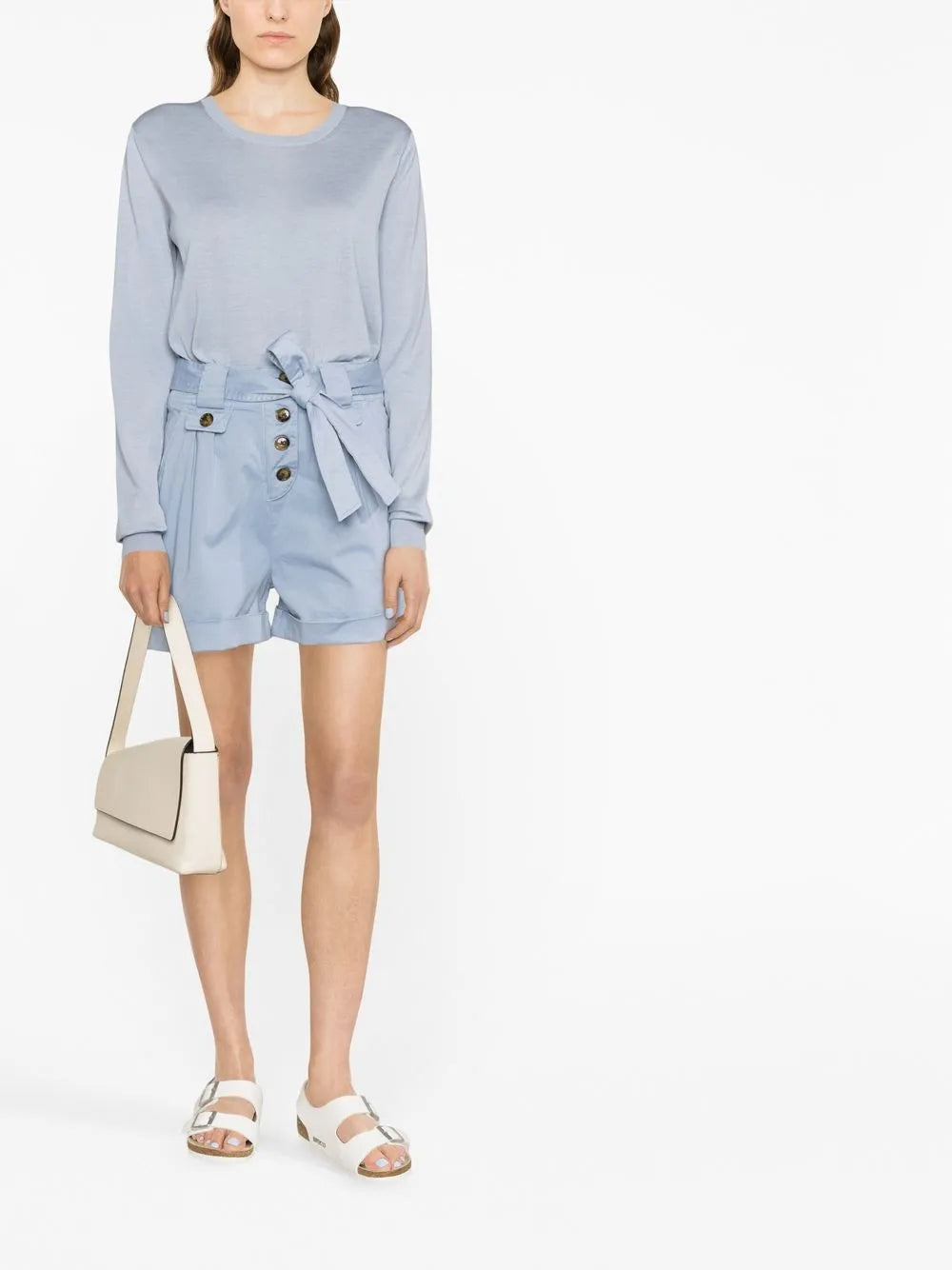 Tied-Waist Cotton Shorts