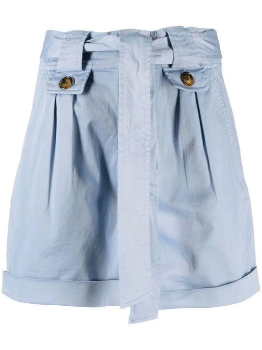 Tied-Waist Cotton Shorts