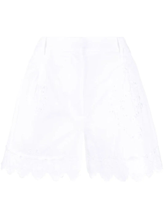 Broderie-Anglaise Cotton Shorts
