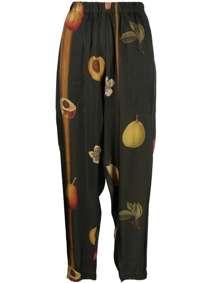 Fruit-Print Tapered Trousers