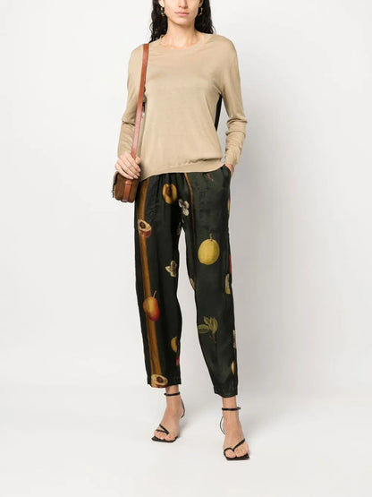 Fruit-Print Tapered Trousers