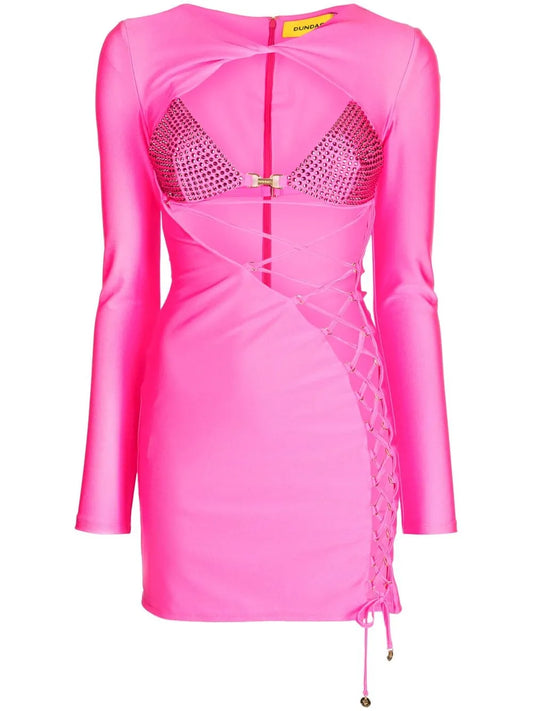 Lace-Up Mini Dress