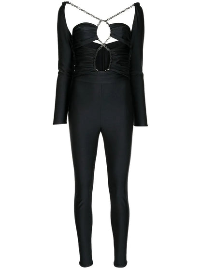 Ruched Bodice Chain Jumpsuit