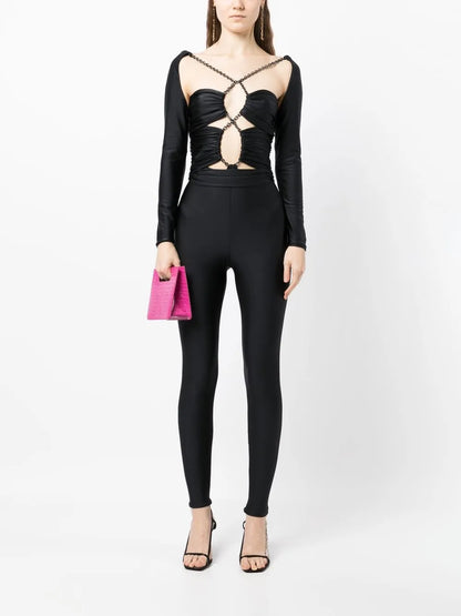 Ruched Bodice Chain Jumpsuit