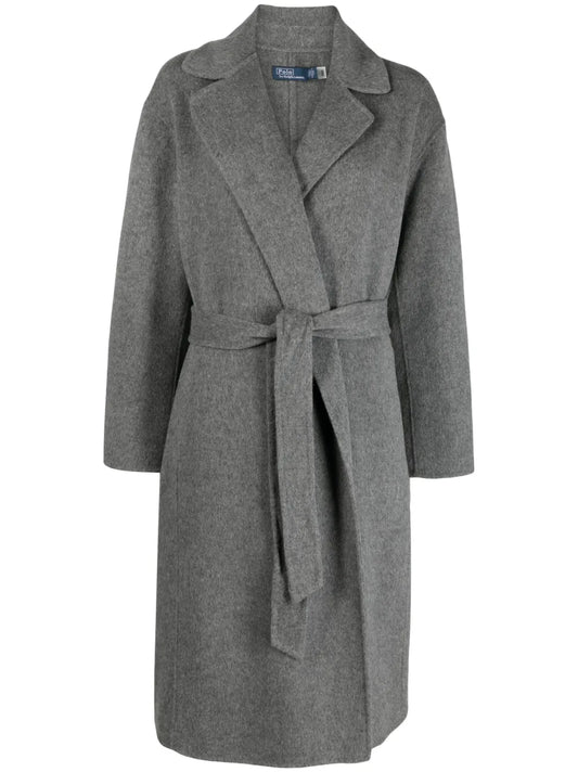 Belted-Waist Wrap Coat