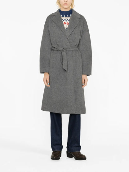 Belted-Waist Wrap Coat