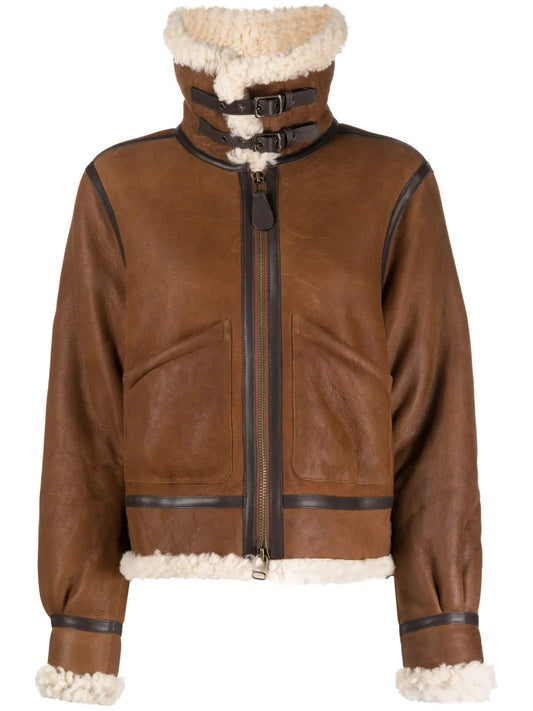 Shearling-Lined Leather Jacket