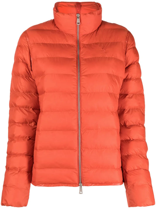 Funnel-Neck Quilted Jacket