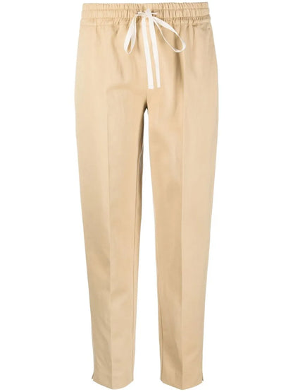 Drawstring-Waist Logo-Plaque Trousers