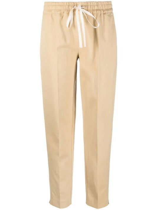 Drawstring-Waist Logo-Plaque Trousers
