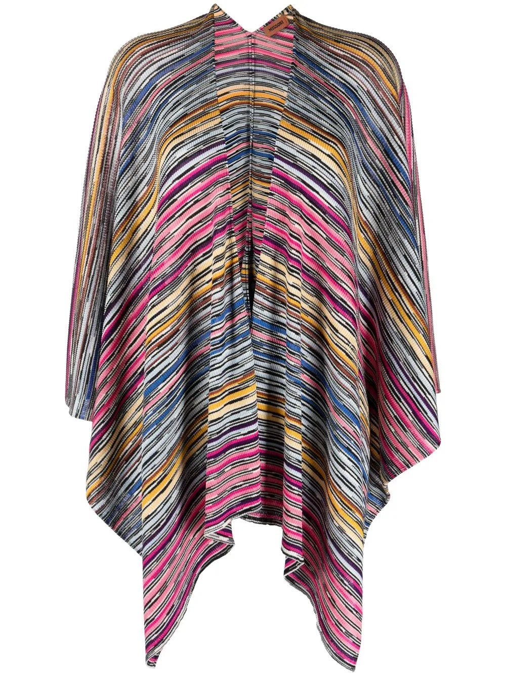 Striped Knitted Cape Cardigan
