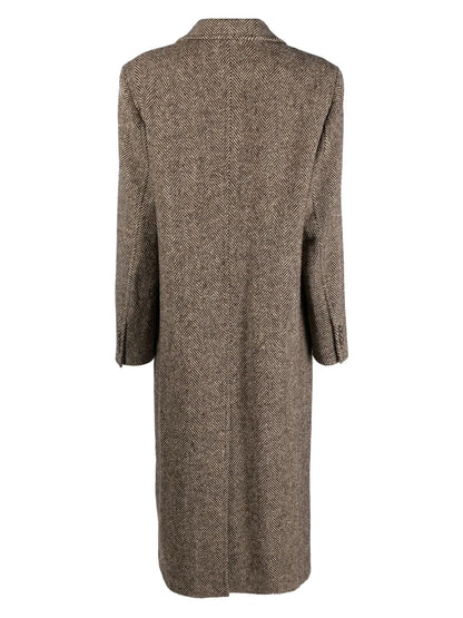 Herringbone Wool Trench Coat